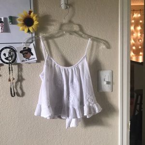 Kendall and Kylie white tie crop top